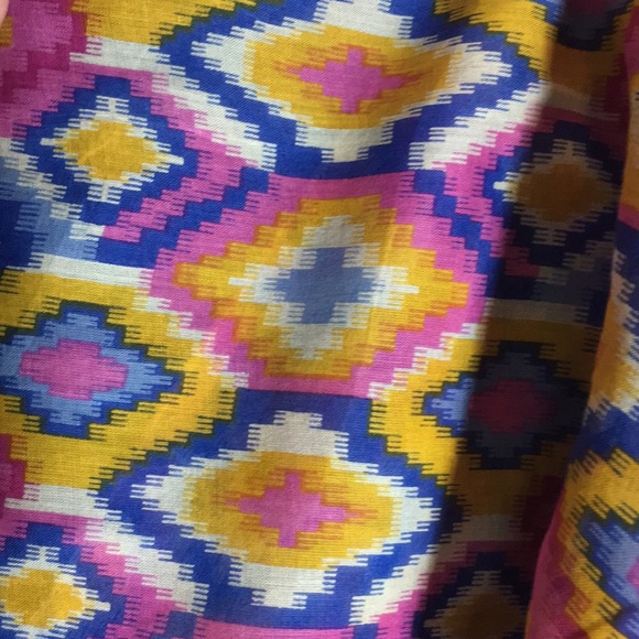 AZTEC Southwest Tribal Design 100% Pure Cotton Versatile Colorful X Large Scarf - Picture 13 of 14